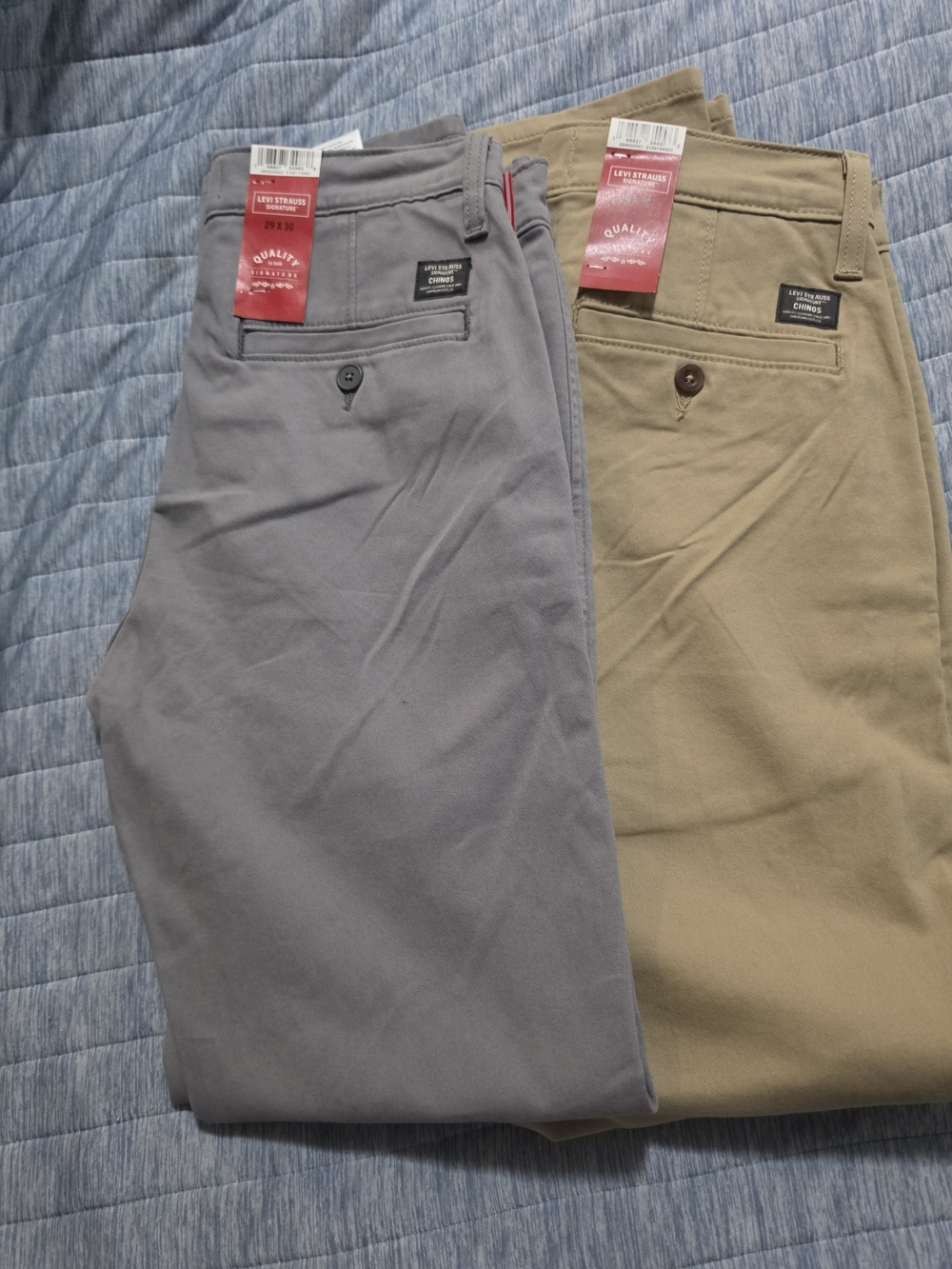 Levi's Men's Chinos — Gray and Khaki Tan Pair